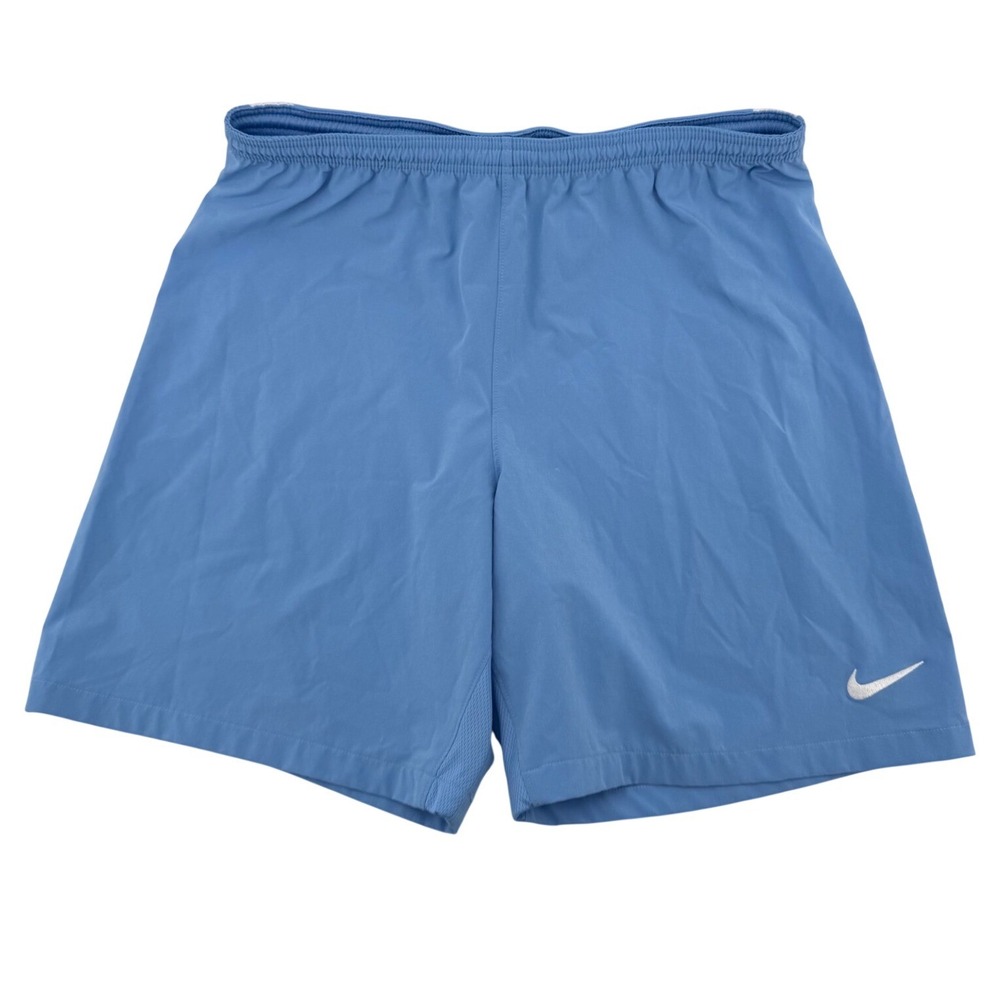 Nike Athletic Shorts Men Large Blue‎ Dri-FIT Running Training Mesh Stripe